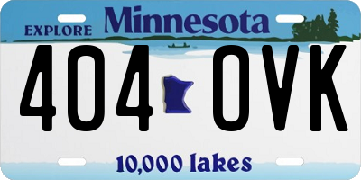 MN license plate 404OVK