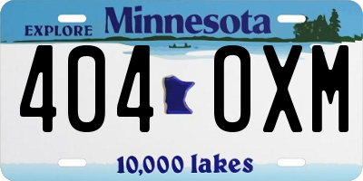 MN license plate 404OXM