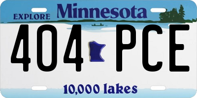 MN license plate 404PCE