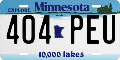MN license plate 404PEU
