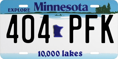 MN license plate 404PFK