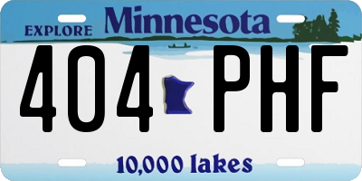 MN license plate 404PHF