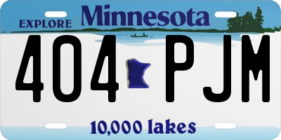 MN license plate 404PJM