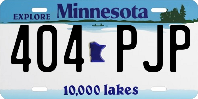 MN license plate 404PJP