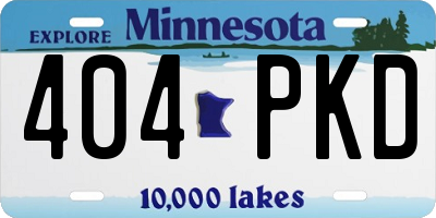 MN license plate 404PKD