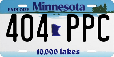 MN license plate 404PPC
