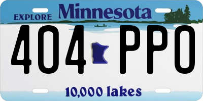 MN license plate 404PPO