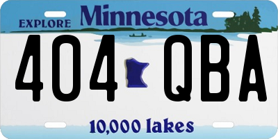 MN license plate 404QBA
