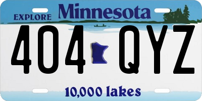 MN license plate 404QYZ