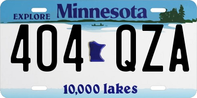 MN license plate 404QZA
