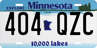 MN license plate 404QZC