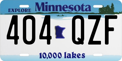 MN license plate 404QZF
