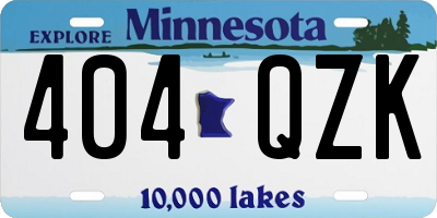 MN license plate 404QZK