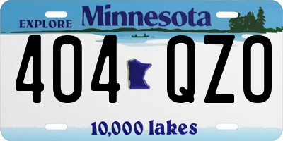 MN license plate 404QZO