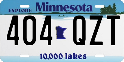 MN license plate 404QZT