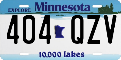 MN license plate 404QZV