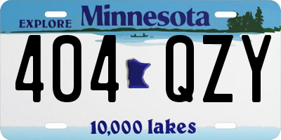 MN license plate 404QZY