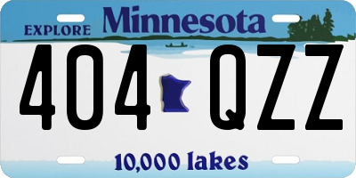MN license plate 404QZZ