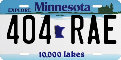 MN license plate 404RAE