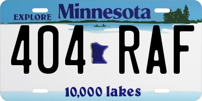 MN license plate 404RAF