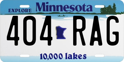 MN license plate 404RAG