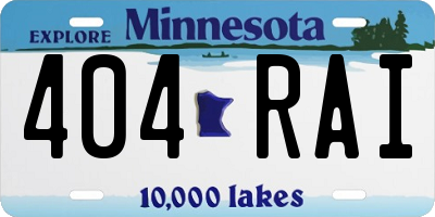 MN license plate 404RAI