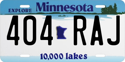 MN license plate 404RAJ