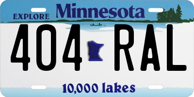 MN license plate 404RAL