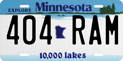 MN license plate 404RAM