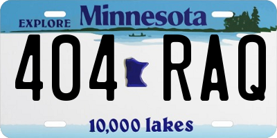 MN license plate 404RAQ