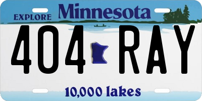 MN license plate 404RAY