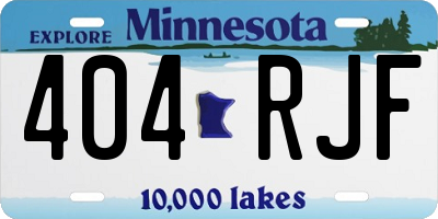 MN license plate 404RJF