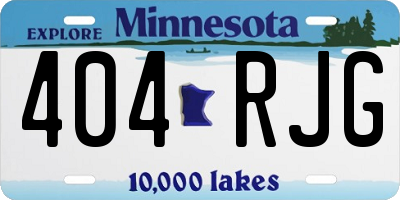 MN license plate 404RJG
