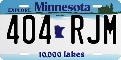 MN license plate 404RJM