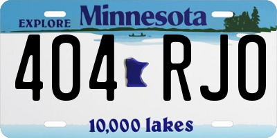 MN license plate 404RJO