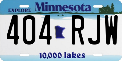 MN license plate 404RJW