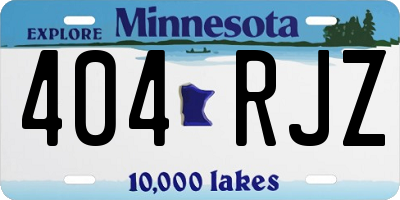 MN license plate 404RJZ