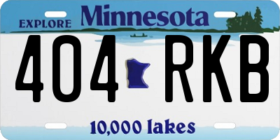 MN license plate 404RKB