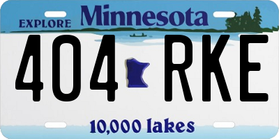 MN license plate 404RKE