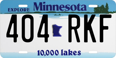 MN license plate 404RKF