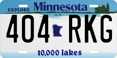 MN license plate 404RKG