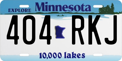 MN license plate 404RKJ