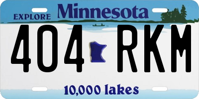 MN license plate 404RKM