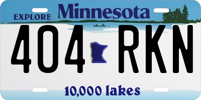 MN license plate 404RKN