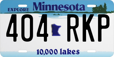 MN license plate 404RKP