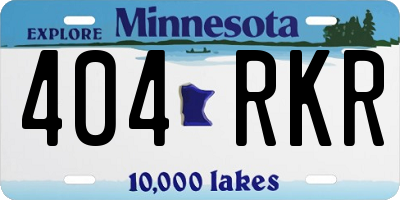 MN license plate 404RKR