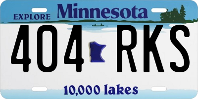 MN license plate 404RKS