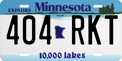 MN license plate 404RKT