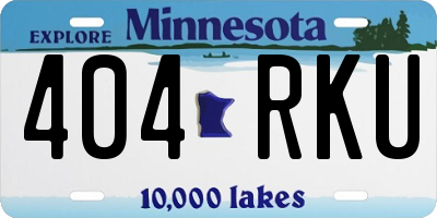 MN license plate 404RKU