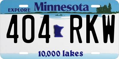 MN license plate 404RKW